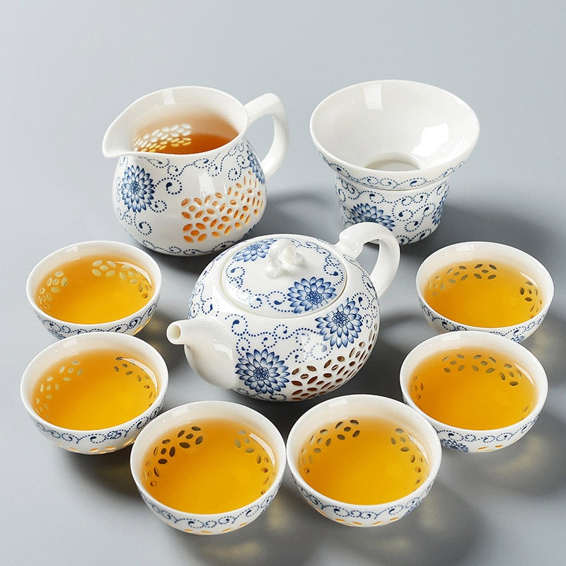 Blue and white exquisite ceramic teapot & tea cup porcelain traditional Chinese tea set freeshipping - Mandala Bloom