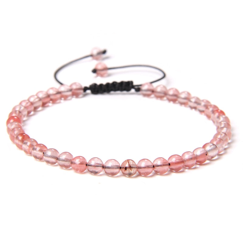 Adjustable 4MM Stone Beads Bracelet