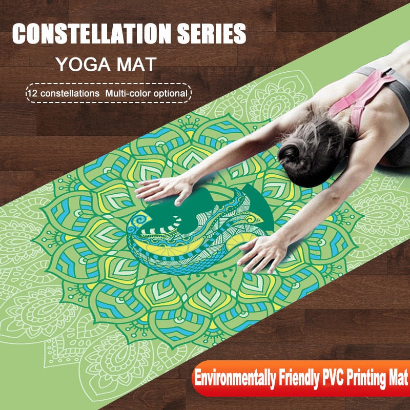 Constellation Printed Yoga Mat 6MM Beginner Non-slip Fitness Mat for Gym Home Travel Pad freeshipping - Mandala Bloom