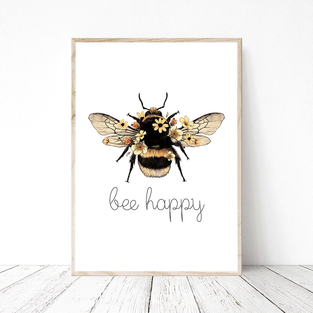 Bee Inspirational Quote Print freeshipping - Mandala Bloom