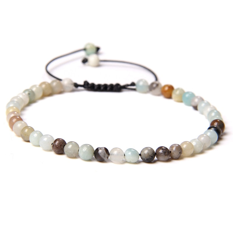 Adjustable 4MM Stone Beads Bracelet