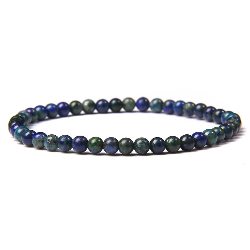 4mm Chakra Beads Energy Bracelet Natural Round Agates Onyx Stone Stretch Bracelet