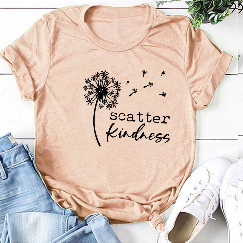 Dandelion Scatter Kindness Printed T-shirt freeshipping - Mandala Bloom