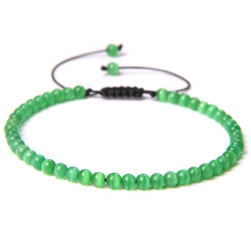Adjustable 4MM Stone Beads Bracelet