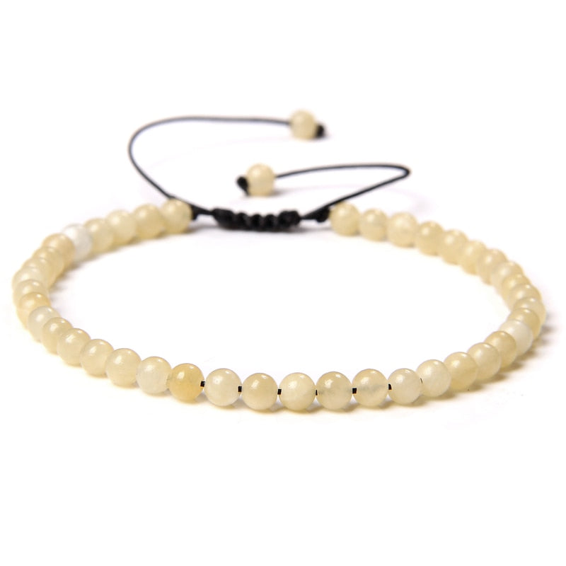 Adjustable 4MM Stone Beads Bracelet
