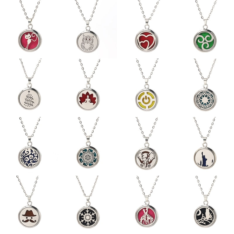 Stainless Steel Aroma Box Pendant Necklace Aromatherapy Essential Oil Diffuser Locket freeshipping - Mandala Bloom