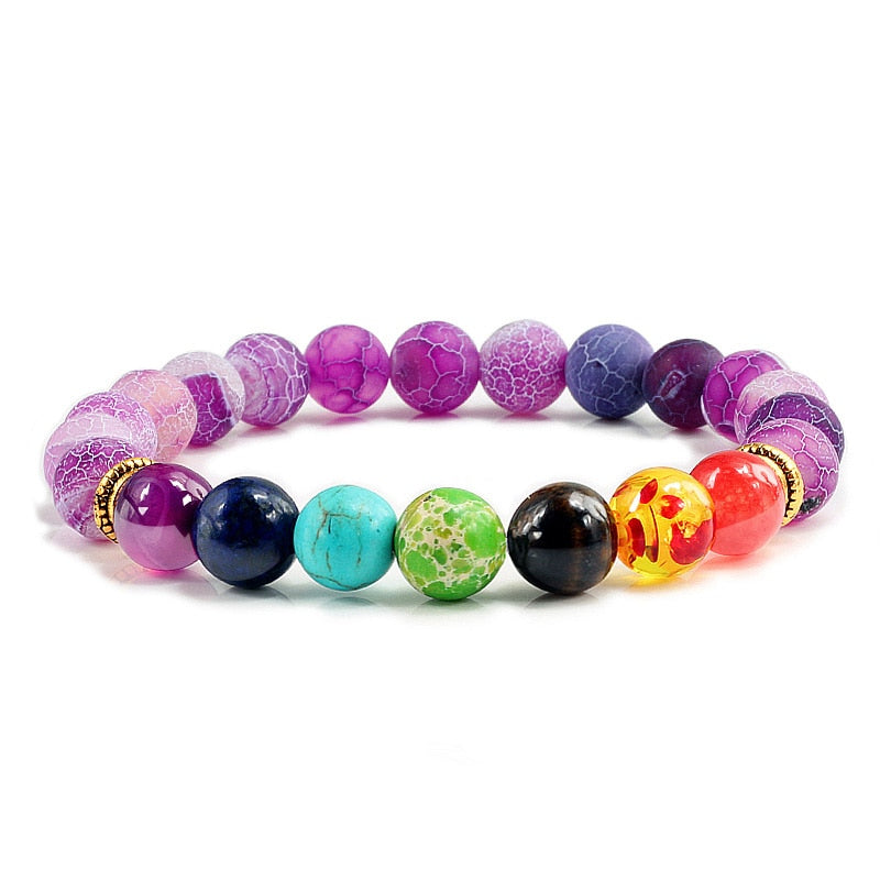 Natural Stone 7 Chakra Bracelet Men Black Lava Healing Balance Beads Reiki Buddha Prayer Yoga Bracelets for Women pulseira freeshipping - Mandala Bloom