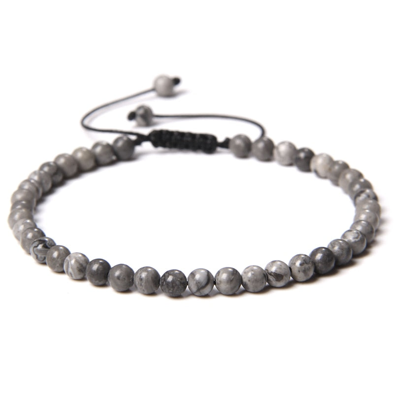 Adjustable 4MM Stone Beads Bracelet