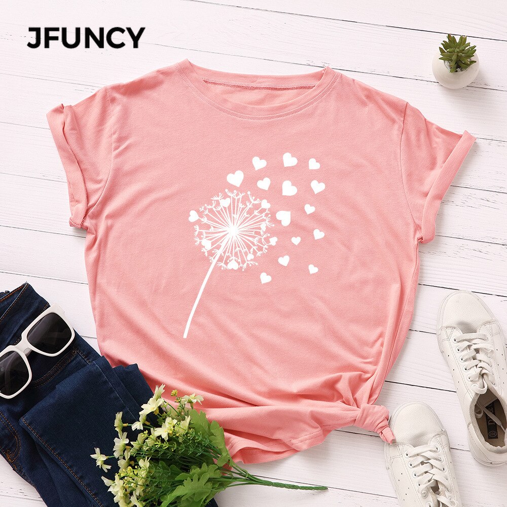 Cotton Dandelion Print Tee Short Sleeve freeshipping - Mandala Bloom