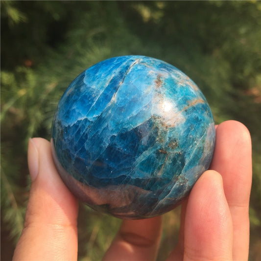 Natural blue apatite stone sphere crystal Quartz  Mineral reiki healing ball home decoration 50-55mm freeshipping - Mandala Bloom