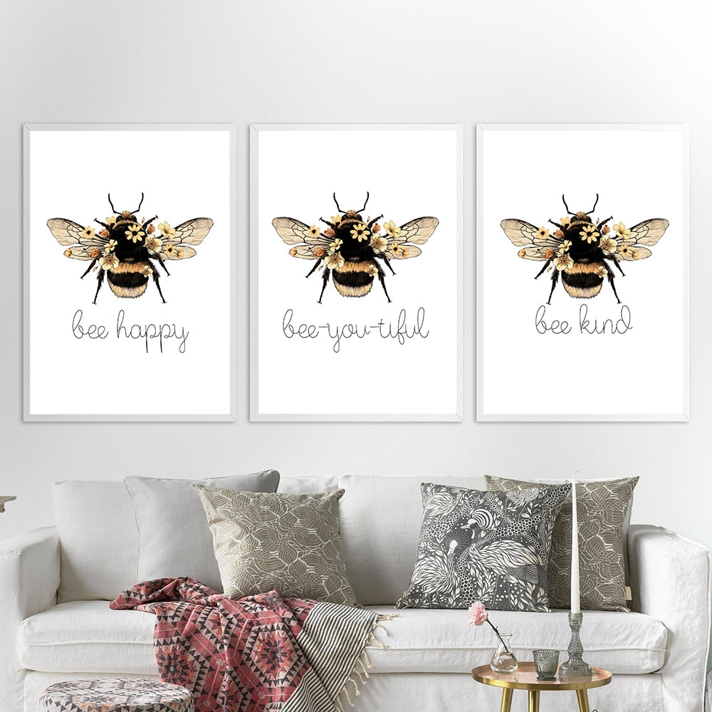 Bee Inspirational Quote Print freeshipping - Mandala Bloom