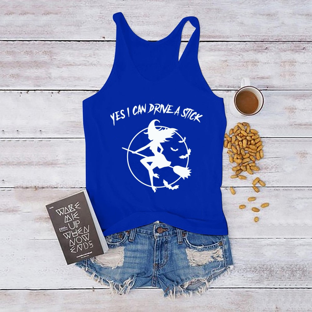 Yes I Can Drive A Stick witch print tank