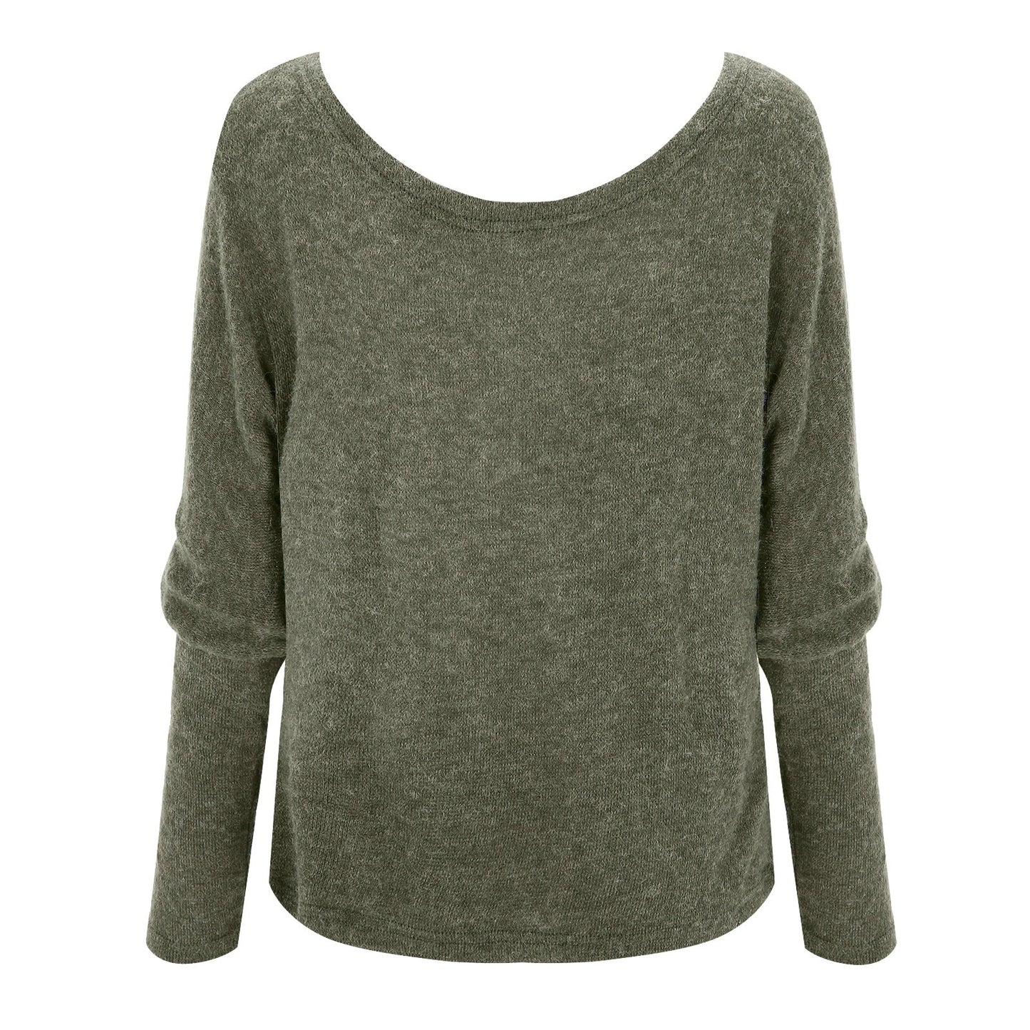 Off Shoulder Women Printed Sweater Long Sleeve Sweater / Oversized Pullover
