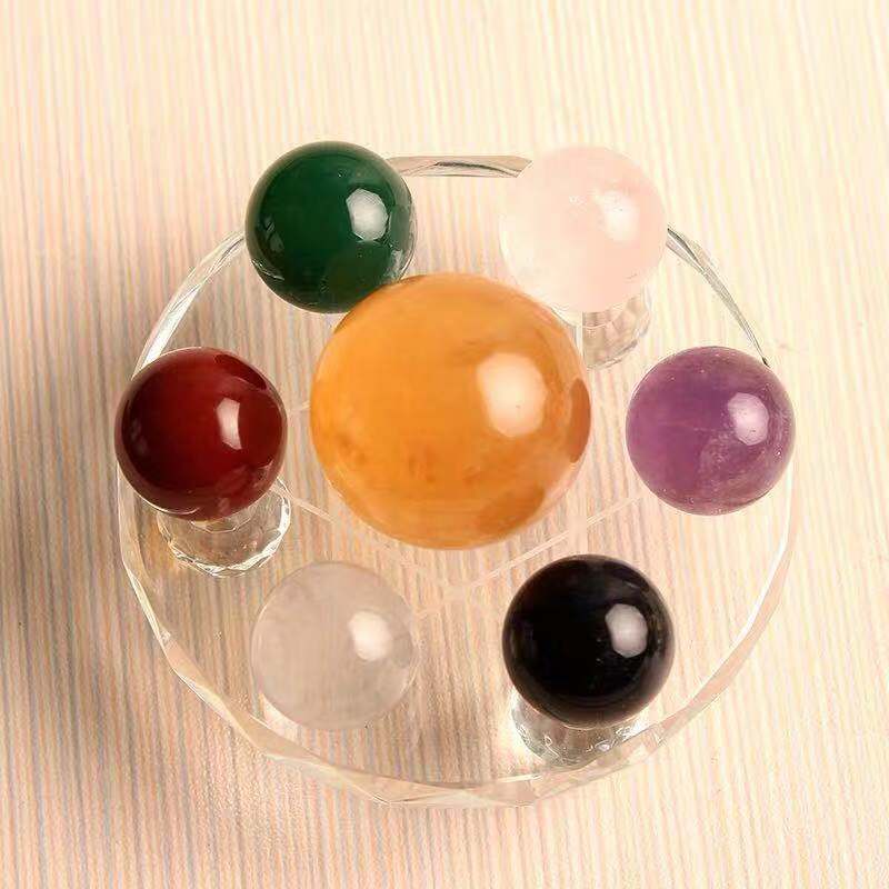 Natural quartz crystal ball seven star array crystal ball reiki meditation crystal decorated chakra healing crystal set freeshipping - Mandala Bloom