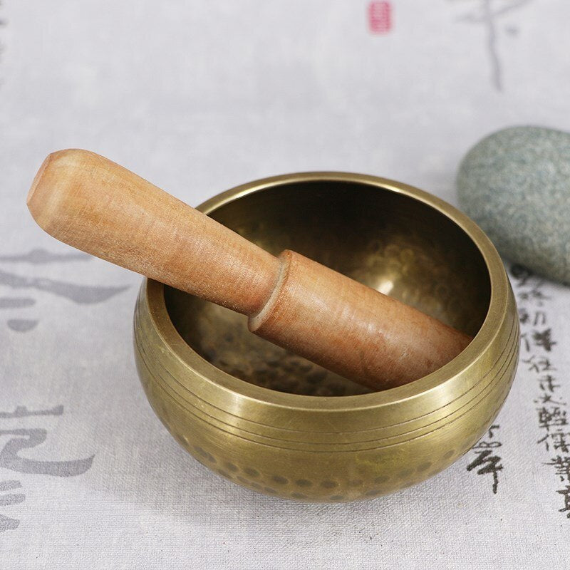 8cm New Copper Crafted Gilt Yoga Singing Bowl Buddhism Tibetan Chakra Meditation freeshipping - Mandala Bloom