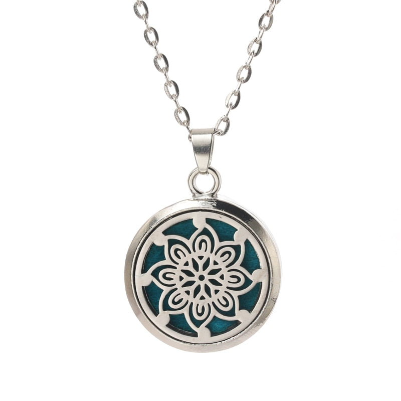 Stainless Steel Aroma Box Pendant Necklace Aromatherapy Essential Oil Diffuser Locket freeshipping - Mandala Bloom