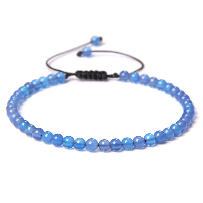 Adjustable 4MM Stone Beads Bracelet