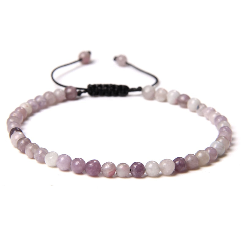 Adjustable 4MM Stone Beads Bracelet