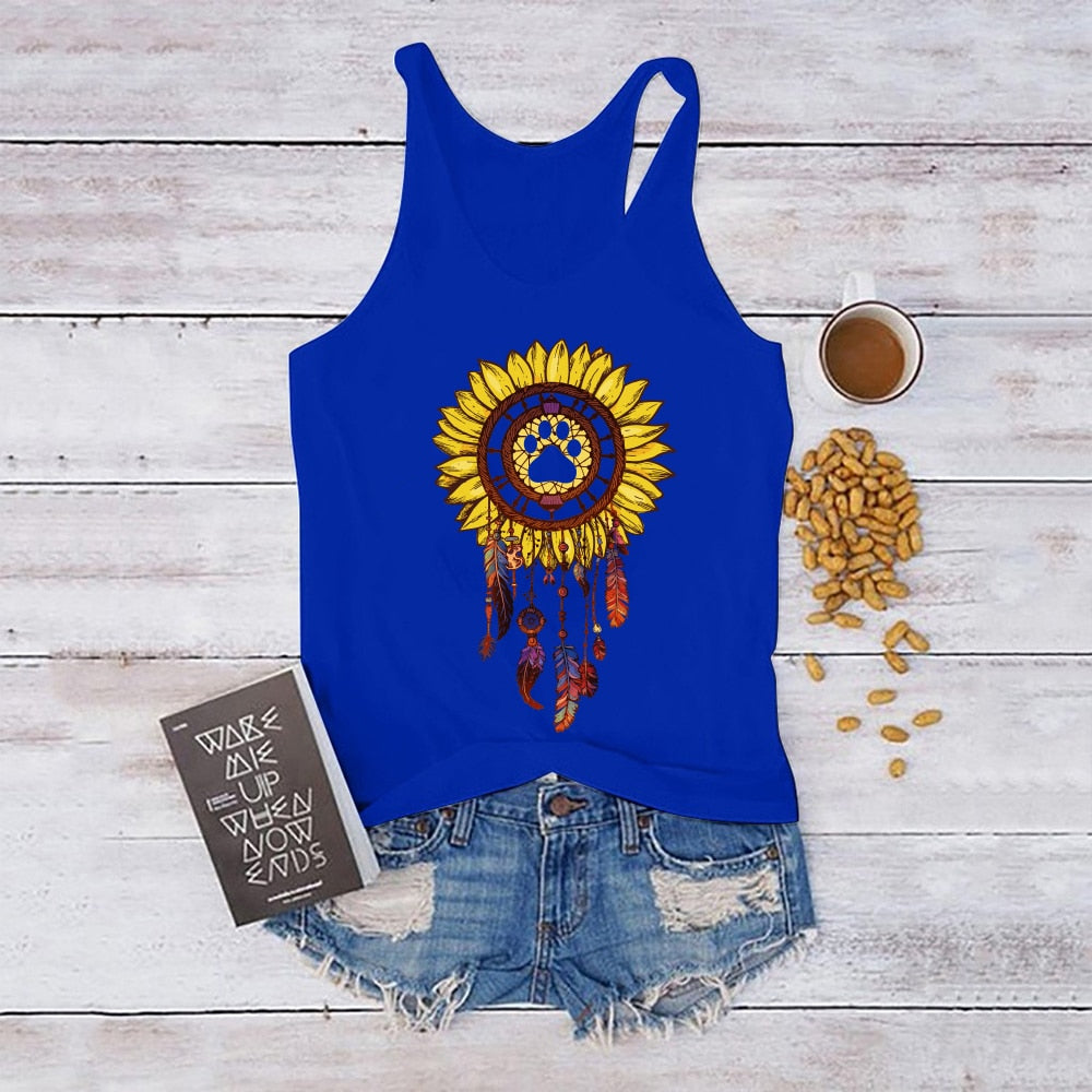 Sunflower Print Tank