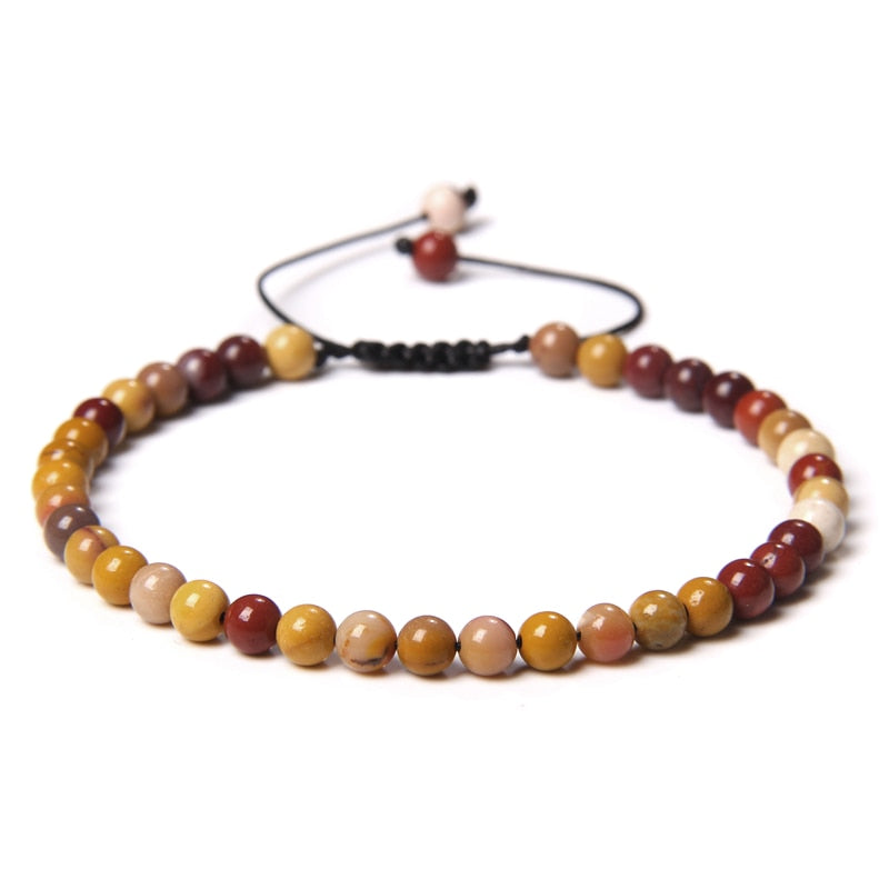 Adjustable 4MM Stone Beads Bracelet