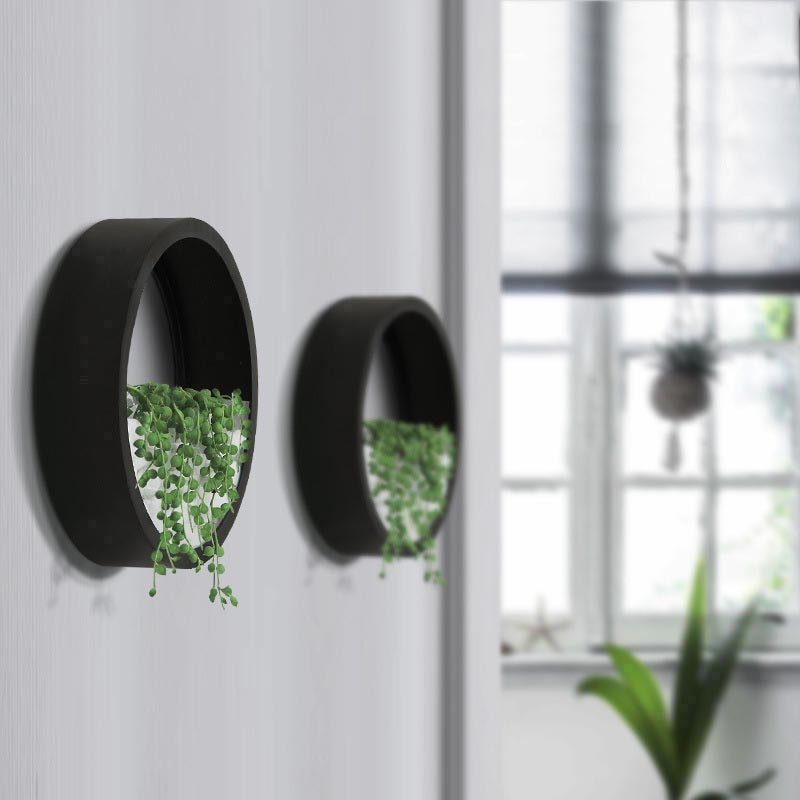 Circular Plant Pot for Home Decoration Modern Wall Vase Hanging Vases Iron Art Adornment Crafts Artificial Flower Basket Holder freeshipping - Mandala Bloom