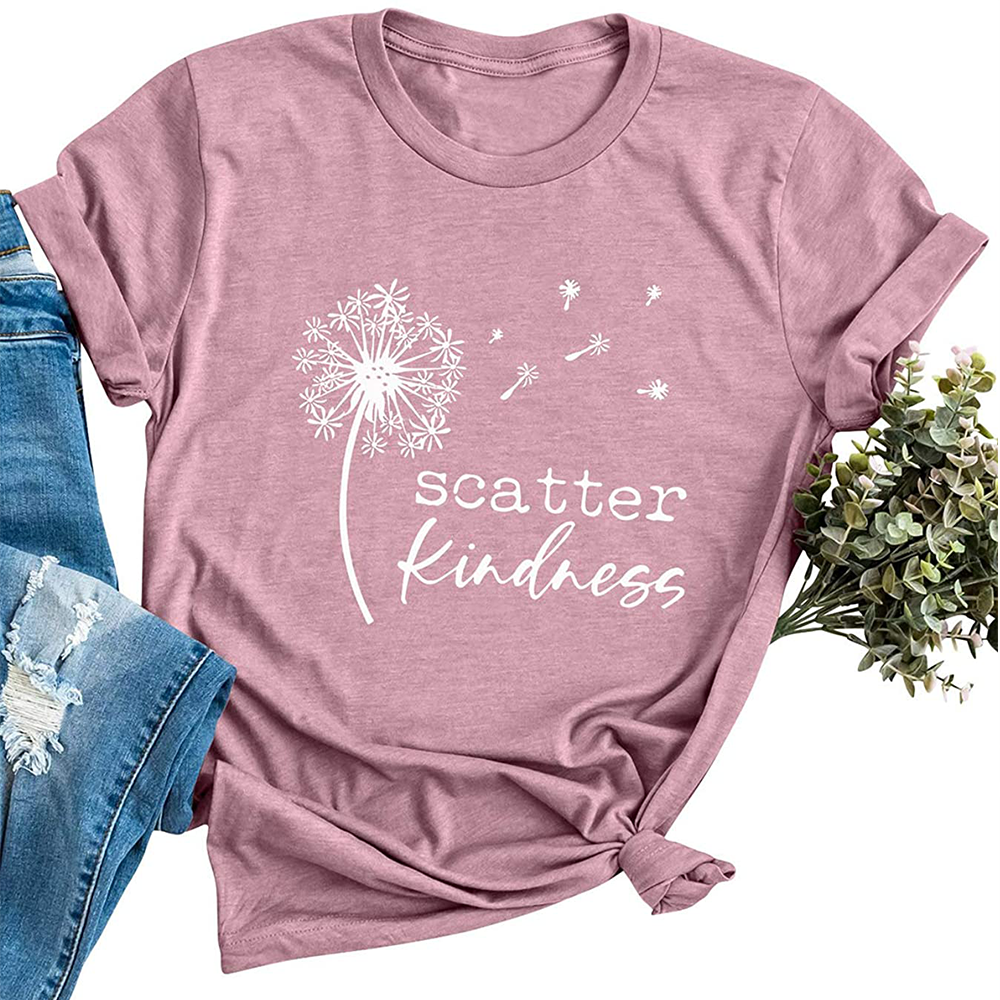 Dandelion Scatter Kindness Printed T-shirt freeshipping - Mandala Bloom