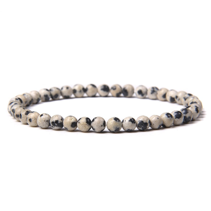 4mm Chakra Beads Energy Bracelet Natural Round Agates Onyx Stone Stretch Bracelet