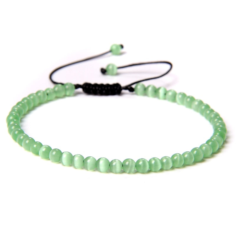 Adjustable 4MM Stone Beads Bracelet
