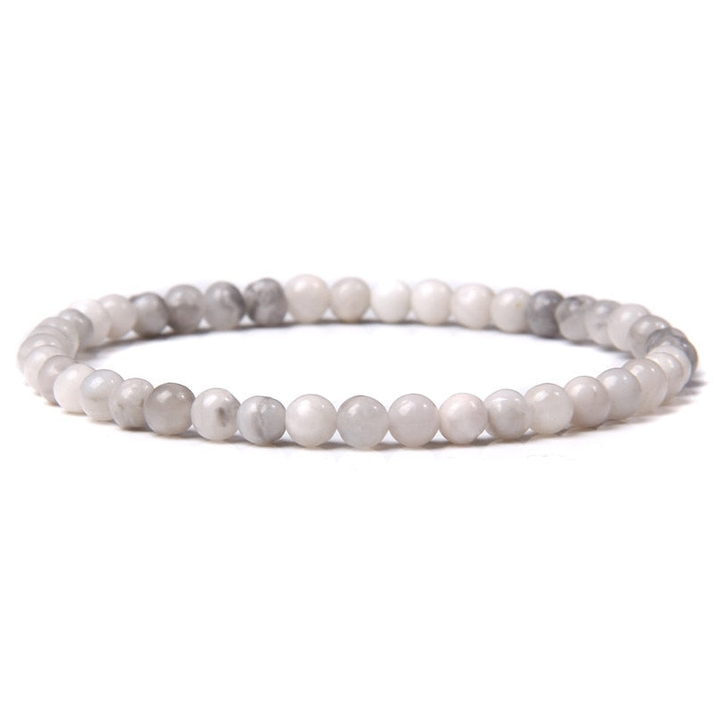 4mm Chakra Beads Energy Bracelet Natural Round Agates Onyx Stone Stretch Bracelet