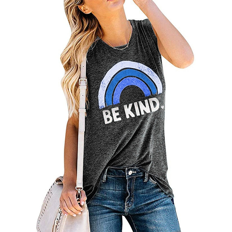 Rainbow BE KIND Print Tank