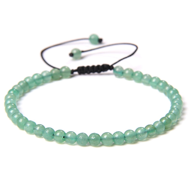 Adjustable 4MM Stone Beads Bracelet