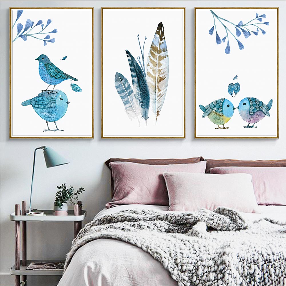 Blue Love Bird Canvas Prints freeshipping - Mandala Bloom