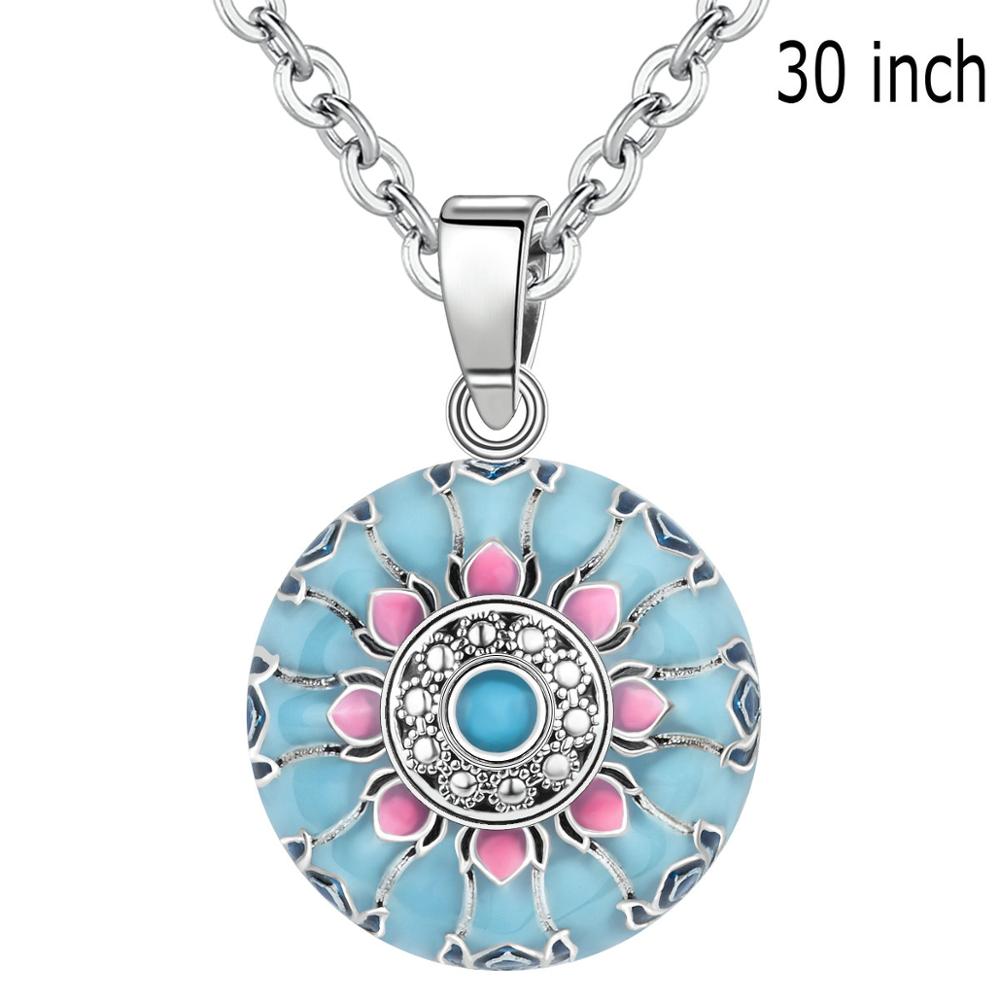 Eudora Blue Pink Lotus Harmony ball necklace Music Mexican Ball for Baby Mom Maternity Jewelry spiritual yoga Elegant Pendant freeshipping - Mandala Bloom
