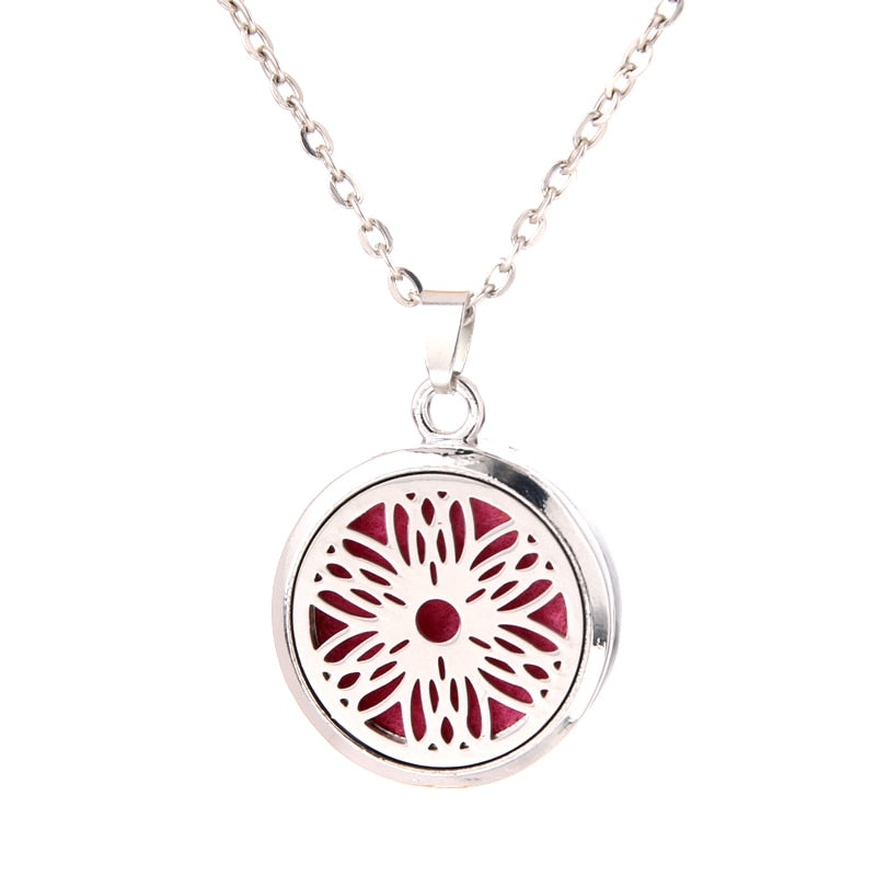 Stainless Steel Aroma Box Pendant Necklace Aromatherapy Essential Oil Diffuser Locket freeshipping - Mandala Bloom