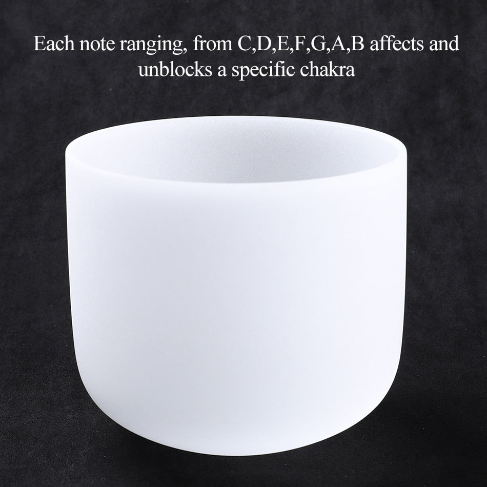 BATESMUSIC Frosted Crown Chakra Quartz Crystal Singing Bowl 7/8 inch C/D/E/F/G/A/B Note FOR SOUND THERAPY AND DEEP MEDITATION freeshipping - Mandala Bloom