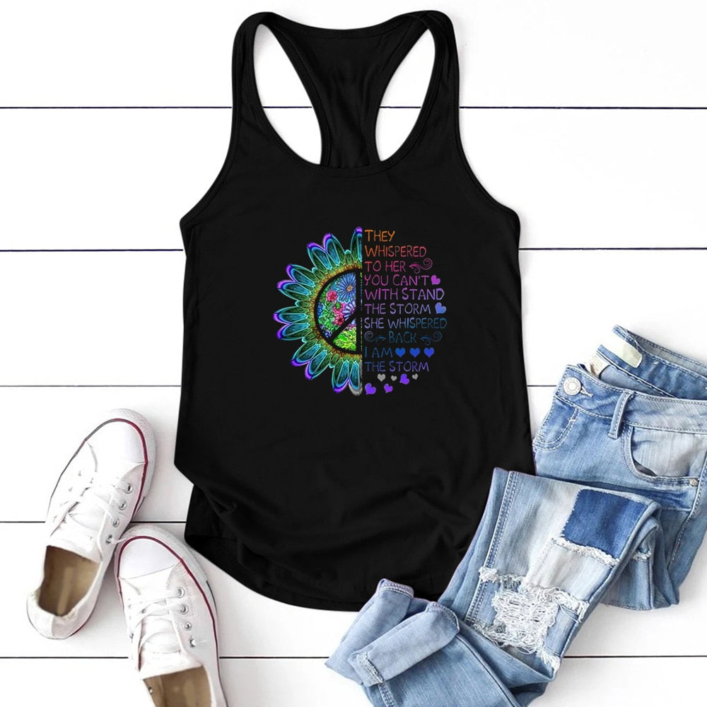 Vintage Flowers Print Tank