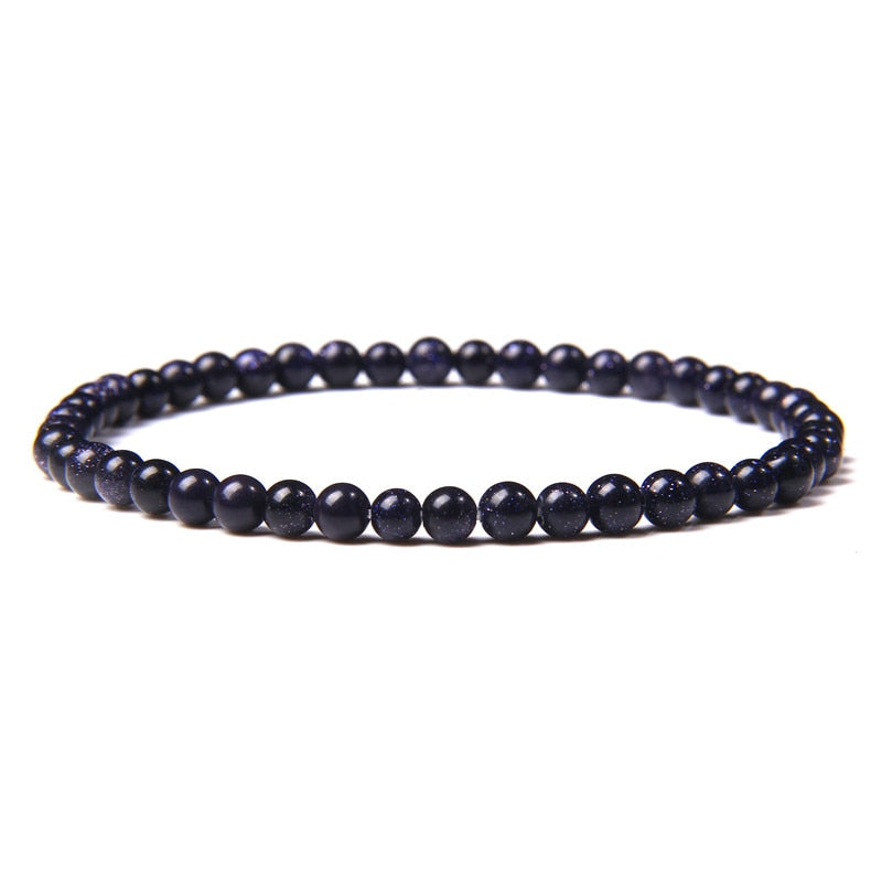 4mm Chakra Beads Energy Bracelet Natural Round Agates Onyx Stone Stretch Bracelet