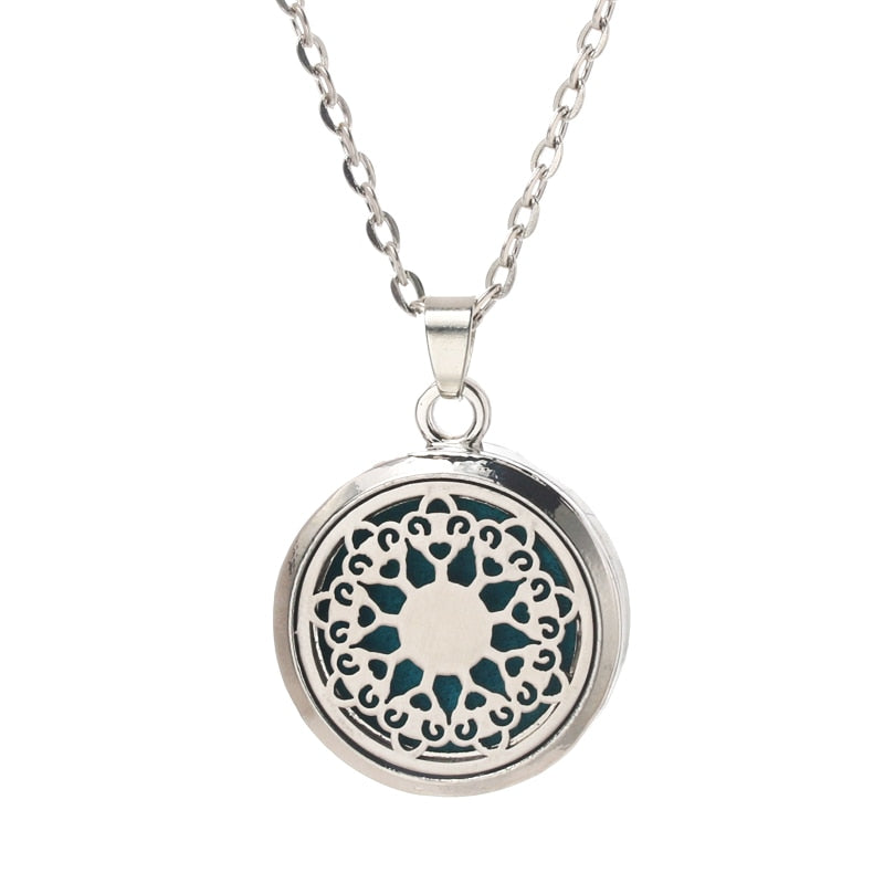 Stainless Steel Aroma Box Pendant Necklace Aromatherapy Essential Oil Diffuser Locket freeshipping - Mandala Bloom