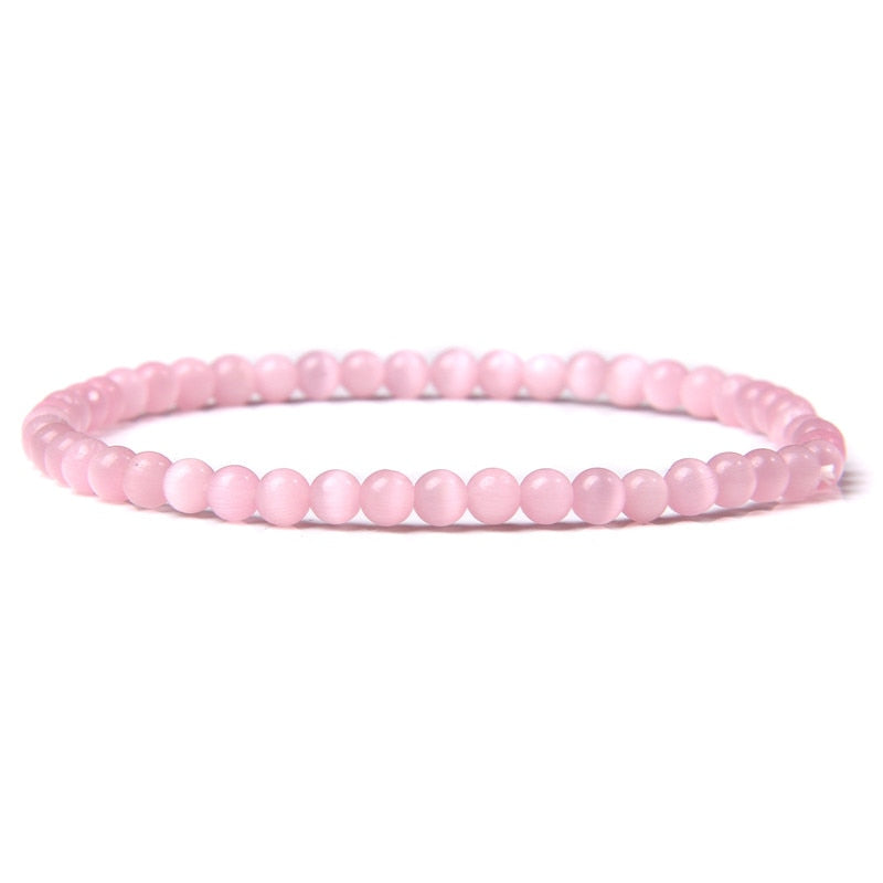 4mm Chakra Beads Energy Bracelet Natural Round Agates Onyx Stone Stretch Bracelet