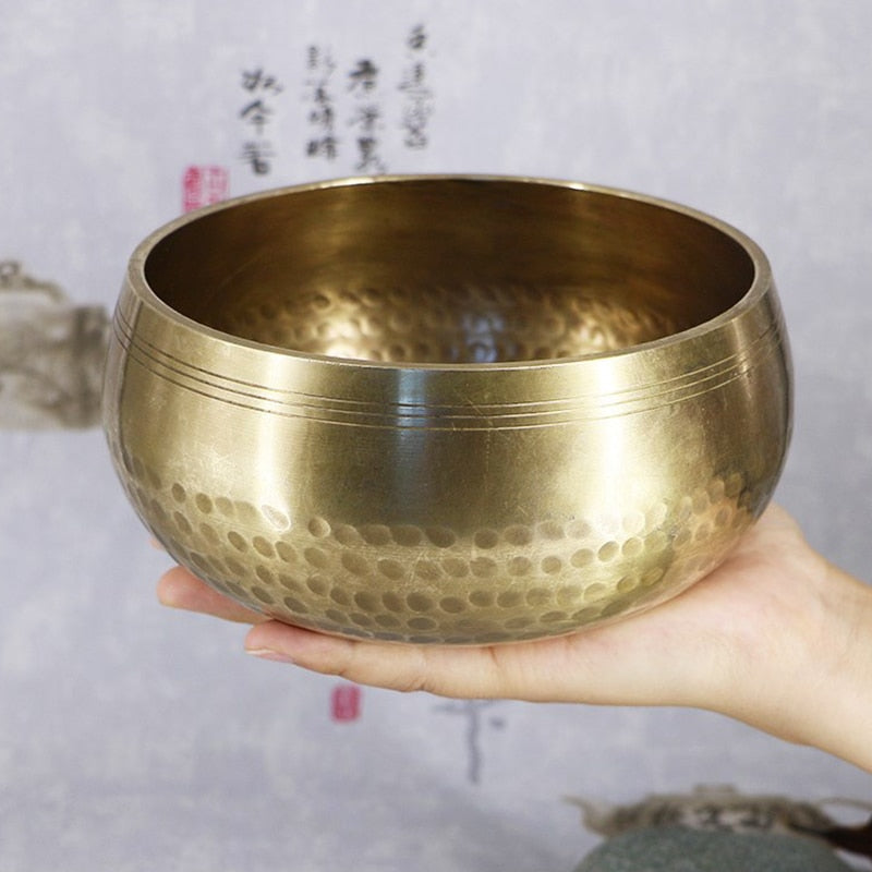 Nepal handmade Tibet Buddha sound bowl Yoga Meditation Chanting Bowl Brass Chime Handicraft music therapy Tibetan Singing Bowl freeshipping - Mandala Bloom