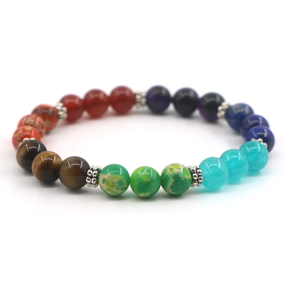 7 Chakras Tiger Eye Bead Bracelet freeshipping - Mandala Bloom