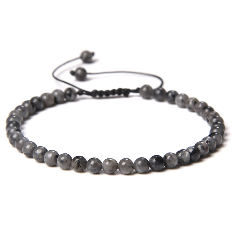 Adjustable 4MM Stone Beads Bracelet