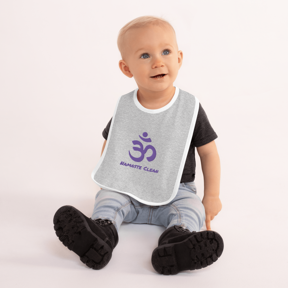 Namaste Clean Embroidered Baby Bib
