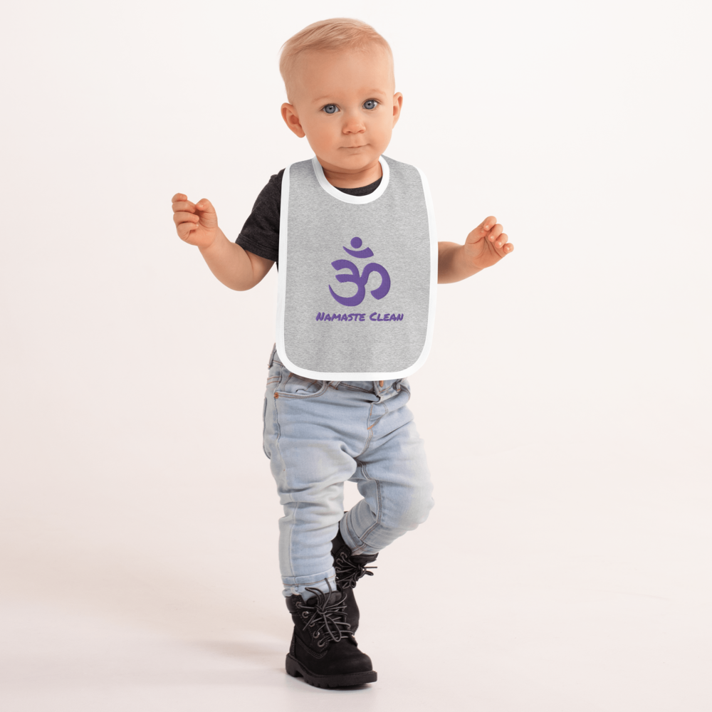 Namaste Clean Embroidered Baby Bib