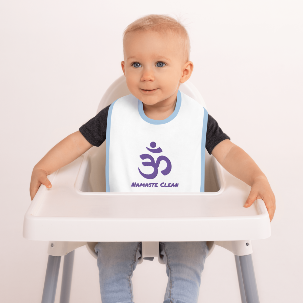 Namaste Clean Embroidered Baby Bib
