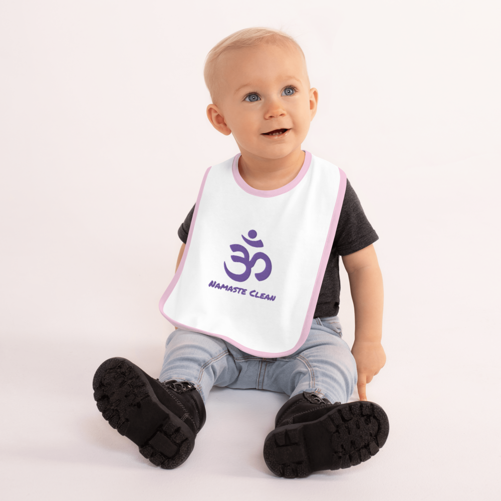 Namaste Clean Embroidered Baby Bib
