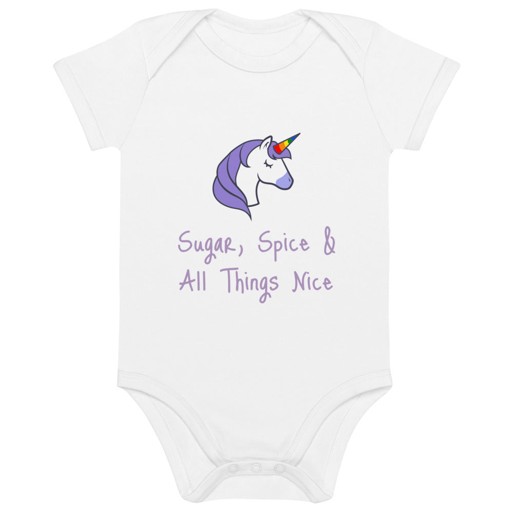 Sugar & Spice Girls Organic cotton baby bodysuit