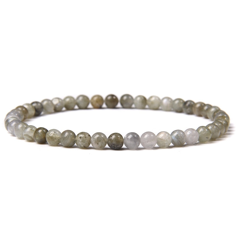 4mm Chakra Beads Energy Bracelet Natural Round Agates Onyx Stone Stretch Bracelet