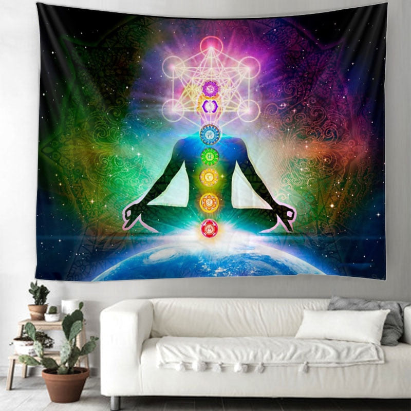 Chakra art tapestry Mandala Hippie Macrame Tapestry Wall Hanging Boho decor freeshipping - Mandala Bloom