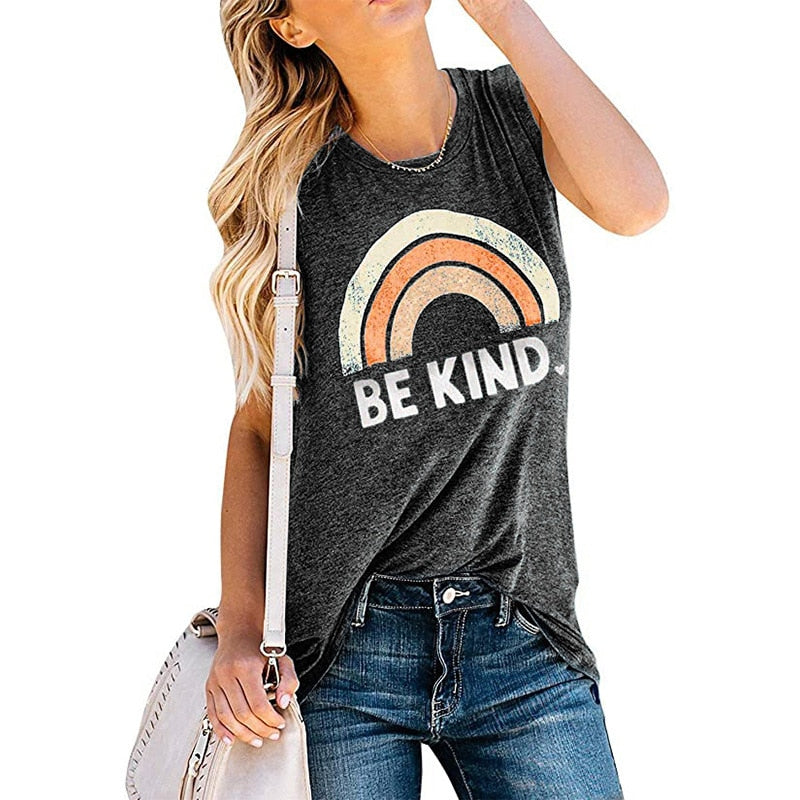 Rainbow BE KIND Print Tank